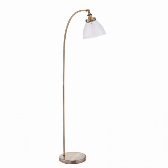 Antique Brass With Clear Glass Floor Lamp, Clear Glass Floor Lamp