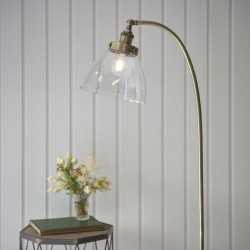51014-001 Antique Brass Floor Lamp with Clear Glass 51014-001 Antique Brass Floor Lamp with Clear Glass