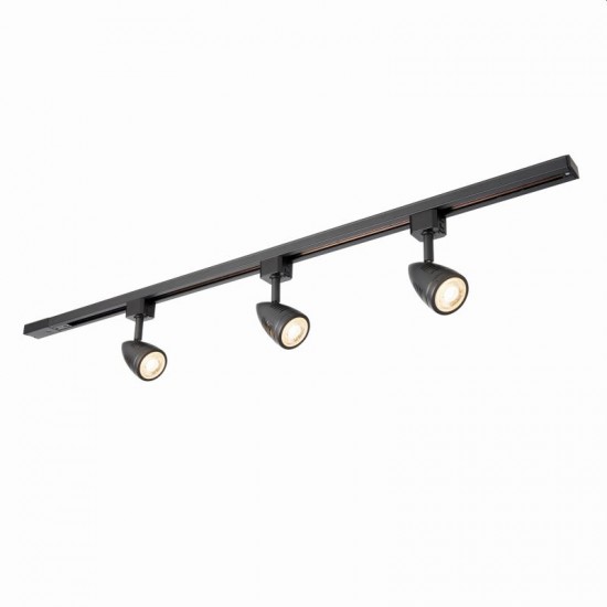 54749-001 Set of 3 x Spotlights Heads and Black Track