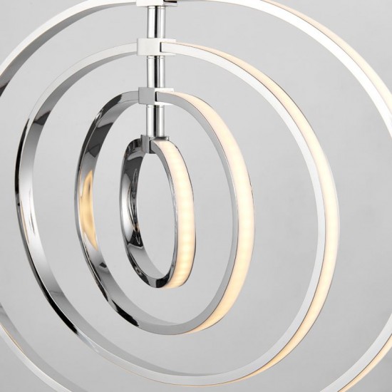 21651-001 LED Chrome Rings 4 Light Hanging Pendant 21651-001 LED Chrome Rings 4 Light Hanging Pendant
