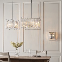 59250-001 Chrome 6 Light Pendant with Crystal