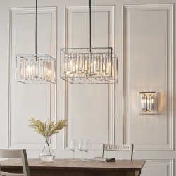 59249-001 Chrome 4 Light Pendant with Crystal