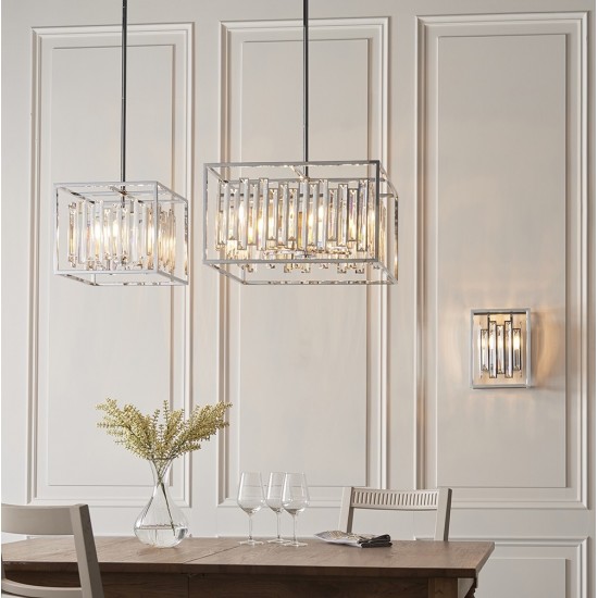 59250-001 Chrome 6 Light Pendant with Crystal