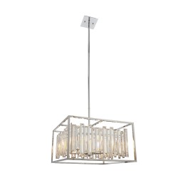 59250-001 Chrome 6 Light Pendant with Crystal