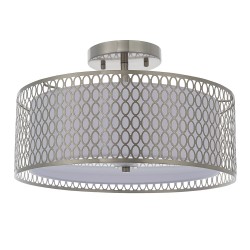 59259-001 Satin Nickel 3 Light Semi Flush with Diffuser 59259-001 Satin Nickel 3 Light Semi Flush with Diffuser
