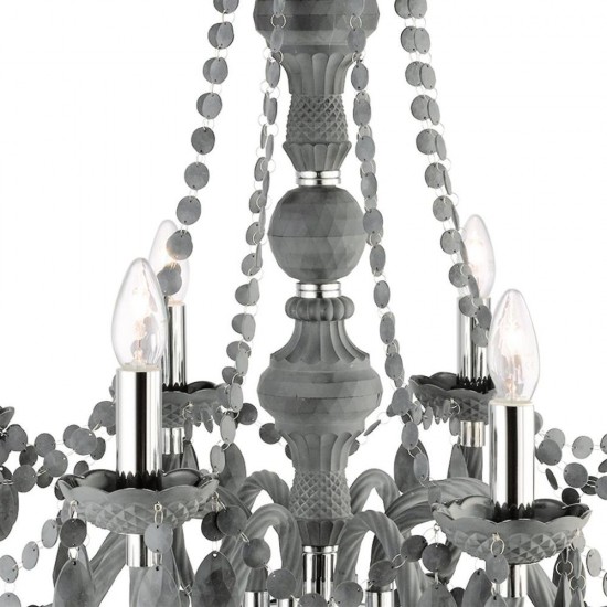9521-006 Grey Acrylic 8 Light Chandelier