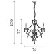9521-006 Grey Acrylic 8 Light Chandelier
