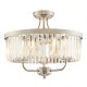 63872-100 Bright Nickel 3 Light Ceiling Lamp with Clear Crystal