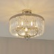 63872-100 Bright Nickel 3 Light Ceiling Lamp with Clear Crystal