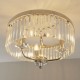 63872-100 Bright Nickel 3 Light Ceiling Lamp with Clear Crystal