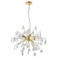 59281-001 Gold 8 Light Pendant with Clear Glass Droplets