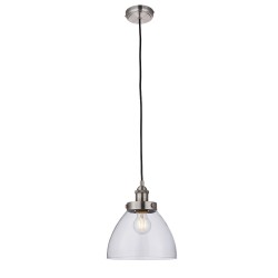 61370-001 Brushed Silver Pendant with Clear Glass 61370-001 Brushed Silver Pendant with Clear Glass