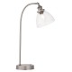 61452-001 Brushed Silver Table Lamp with Clear Glass