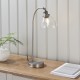 61452-001 Brushed Silver Table Lamp with Clear Glass
