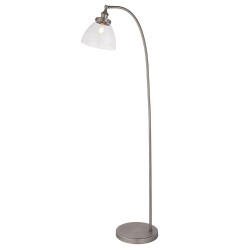 61355-001 Brushed Silver Floor Lamp with Clear Glass 61355-001 Brushed Silver Floor Lamp with Clear Glass