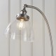 61355-001 Brushed Silver Floor Lamp with Clear Glass