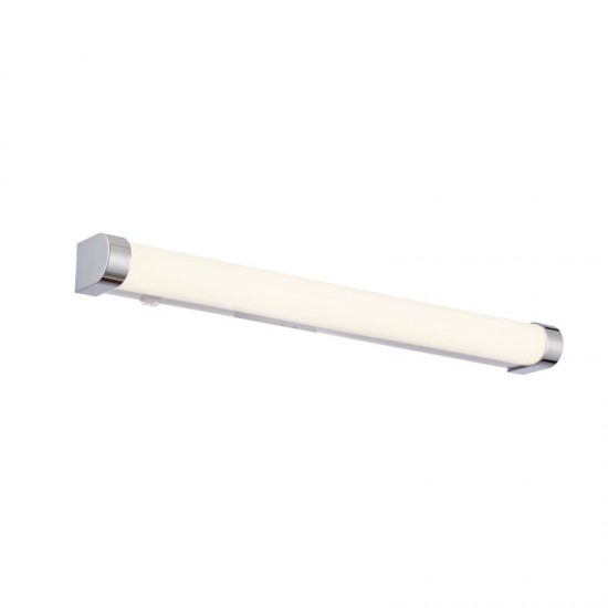 7771-001 Chrome LED Wall Lamp with White Ribbed Diffuser