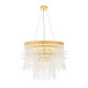 63806-001 Polished Gold 9 Light Centre Fitting with Glass Rods