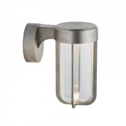 74319-001 Outdoor Brushed Silver LED Wall Lamp with Clear Glass 74319-001 Outdoor Brushed Silver LED Wall Lamp with Clear Glass