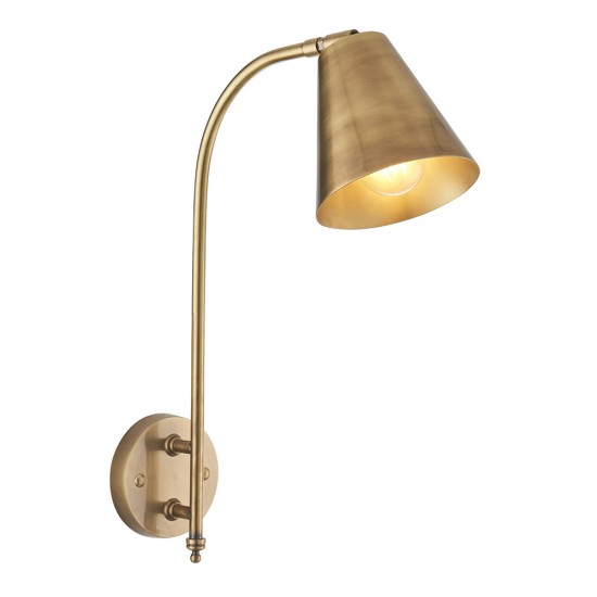 61448-001 Antique Brass Wall Lamp with Long Arm