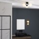 64710-001 Bathroom Black 3 Light Ceiling Lamp with White Glasses
