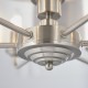 61376-001 Brushed Chrome 6 Light Pendant with Natural Linen Shade