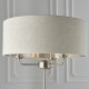 61360-001 Brushed Chrome Floor Lamp with Natural Linen Shade