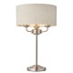 61453-001 Brushed Chrome Table Lamp with Natural Linen Shade