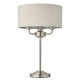 61453-001 Brushed Chrome Table Lamp with Natural Linen Shade