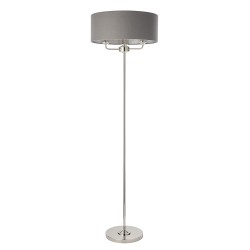 61361-001 Bright Nickel 3 Light Floor lamp with Charcoal Linen Shade 61361-001 Bright Nickel 3 Light Floor lamp with Charcoal Linen Shade