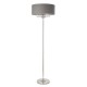 61361-001 Bright Nickel Floor lamp with Charcoal Linen Shade