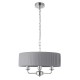 61386-001 Bright Nickel 3 Light Pendant with Wrapped Charcoal Shade