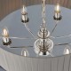 61388-001 Bright Nickel 6 Light Pendant with Wrapped Charcoal Shade