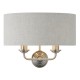 61423-001 Brushed Chrome 2 Light Wall Lamp with Natural Linen Shade