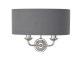 61424-001 Bright Nickel 2 Light Wall Lamp with Charcoal Linen Shade