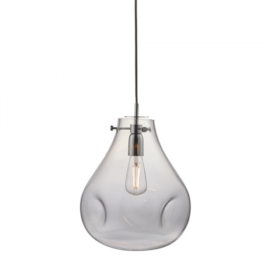 61399-001 Chrome Pendant with Clear Dimpled Glass