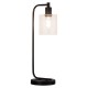 62151-001 Matt Black Table Lamp with Clear Glass