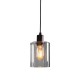 62162-001 Matt Black Pendant with Clear Glass