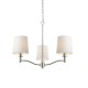 64729-001 Bright Nickel 3 Light Centre Fitting with Vintage White Shades