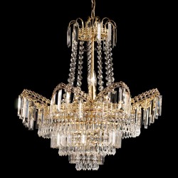339-001 Gold 9 Light Chandelier with Crystal Glass