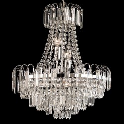 340-001 Chrome 6 Light Chandelier with Crystal Glass 340-001 Chrome 6 Light Chandelier with Crystal Glass