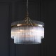 71586-001 Antique Brass 5 Light Centre Fitting with Clear Rods Glass
