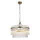 71586-001 Antique Brass 5 Light Centre Fitting with Clear Rods Glass
