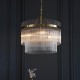 71587-001 Antique Brass 3 Light Centre Fitting with Clear Rods Glass