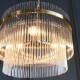 71587-001 Antique Brass 3 Light Centre Fitting with Clear Rods Glass