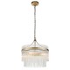 71587-001 Antique Brass 3 Light Centre Fitting with Clear Rods Glass