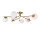 78785-001 Brushed Aged Brass 6 Light Centre Fitting with Matt Opal Glass
