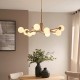 78786-001 Brushed Aged Brass 10 Light Centre Fitting with Matt Opal Glass