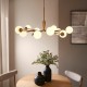 78786-001 Brushed Aged Brass 10 Light Centre Fitting with Matt Opal Glass