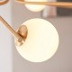 78786-001 Brushed Aged Brass 10 Light Centre Fitting with Matt Opal Glass